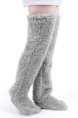 Cozy Solid Thigh High Stockings for Y2K Fashion and Aesthetic Outfits