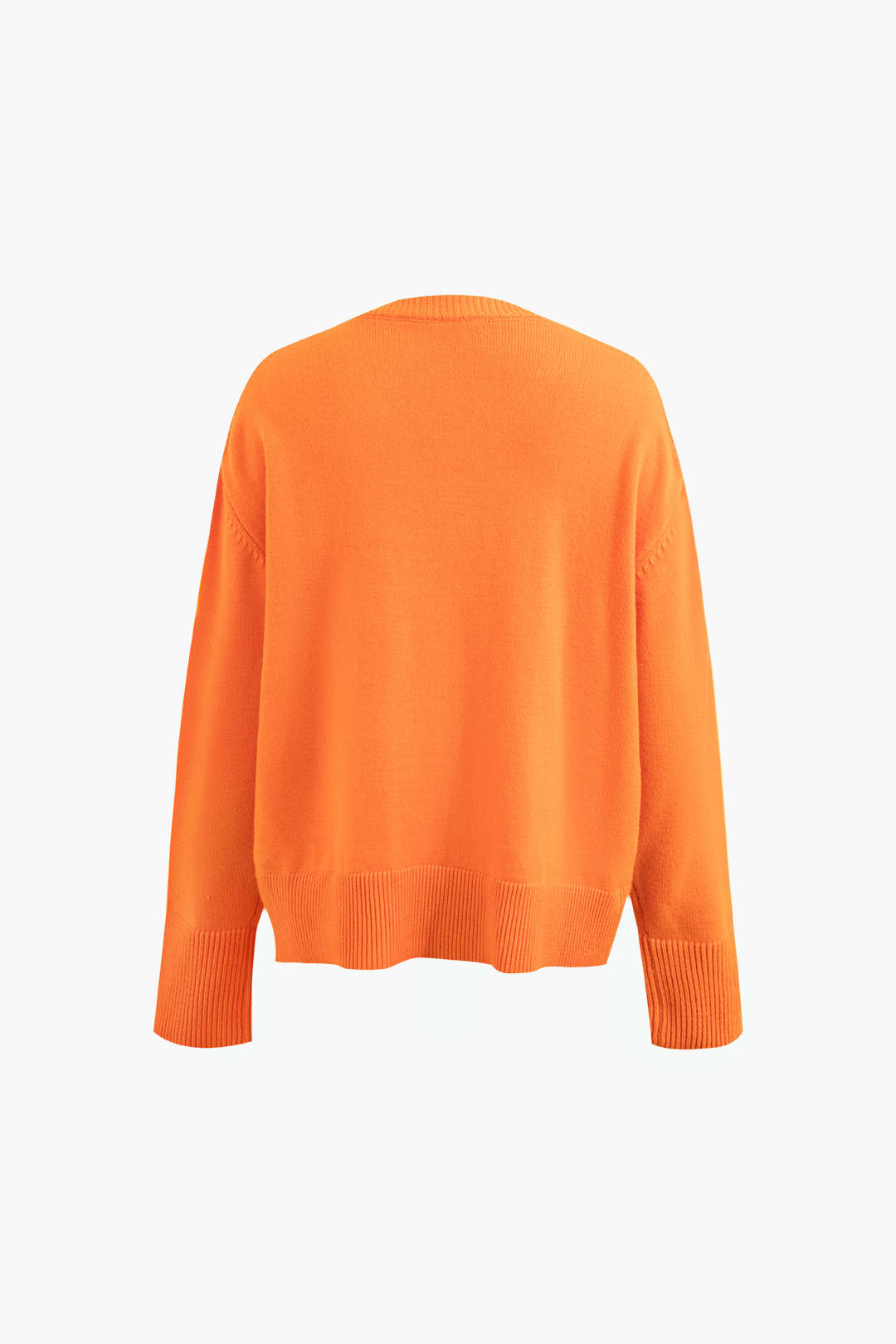 Cozy Solid V-Neck Ribbed Long Sleeve Sweater for Y2K Fashion and Aesthetic Outfits Cozy Solid V-Neck Ribbed Long Sleeve Sweater for Y2K Fashion and Aesthetic Outfits