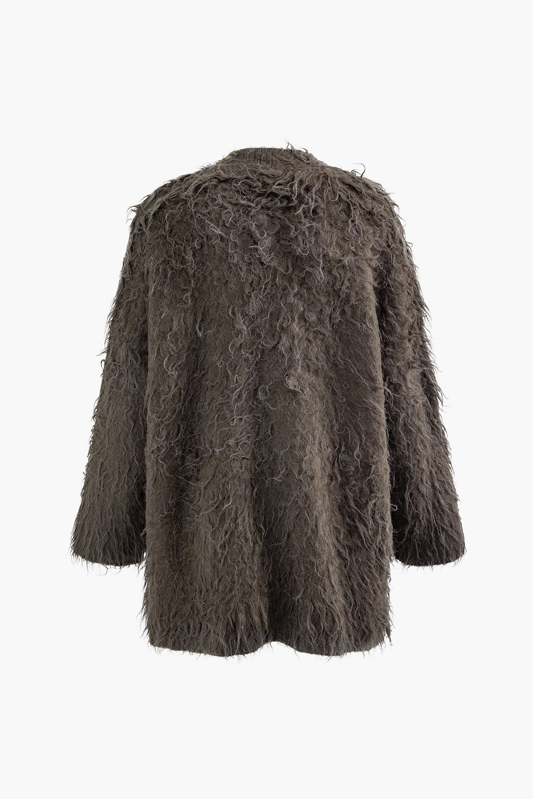 Cozy V-Neck Fuzzy Button Cardigan for Y2K Aesthetic and Soft Girl Style