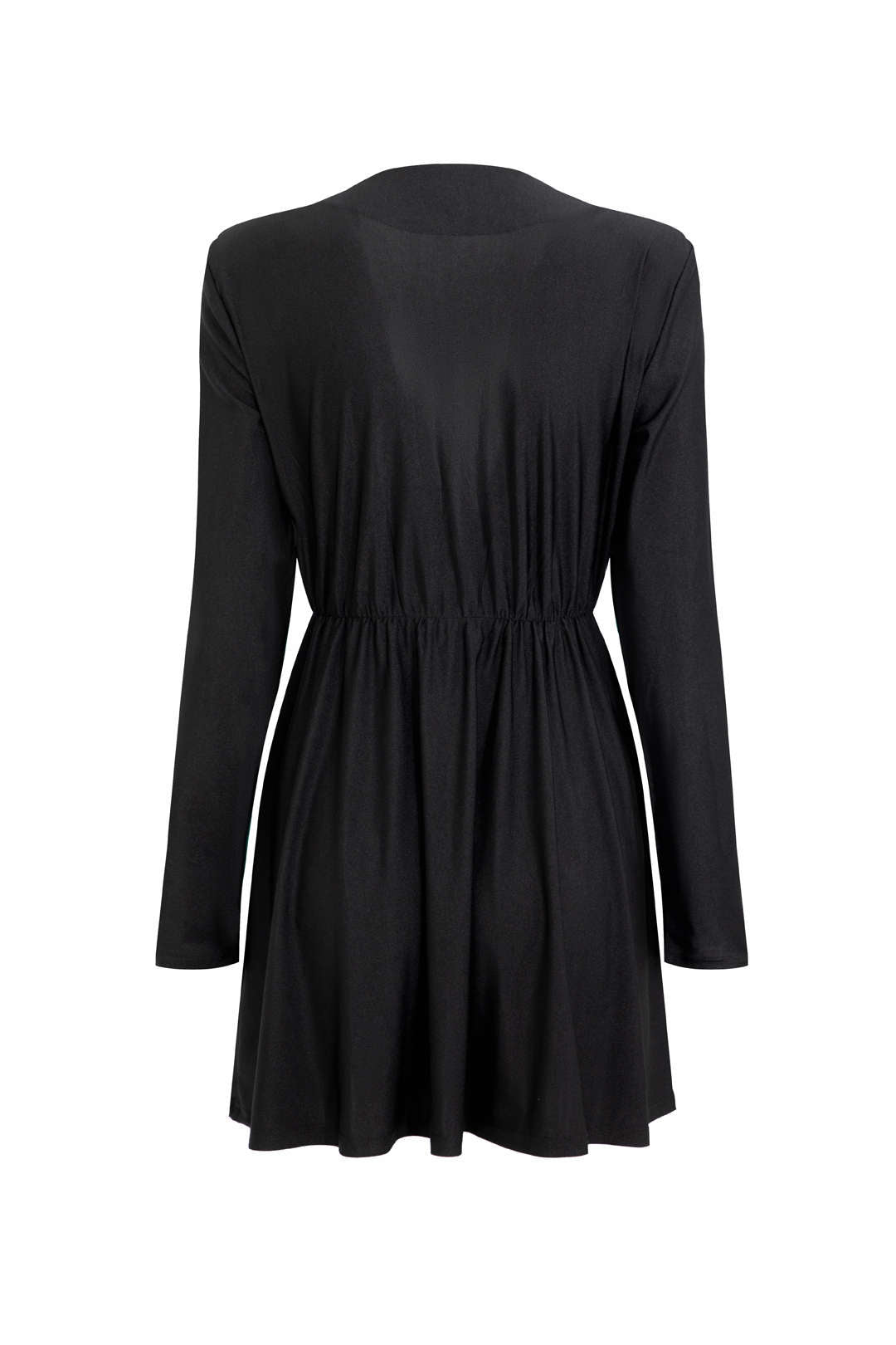 Deep V-Neck 3D Flower Long Sleeve Pleated Mini Dress for Y2K Aesthetic Outfits Deep V-Neck 3D Flower Long Sleeve Pleated Mini Dress for Y2K Aesthetic Outfits