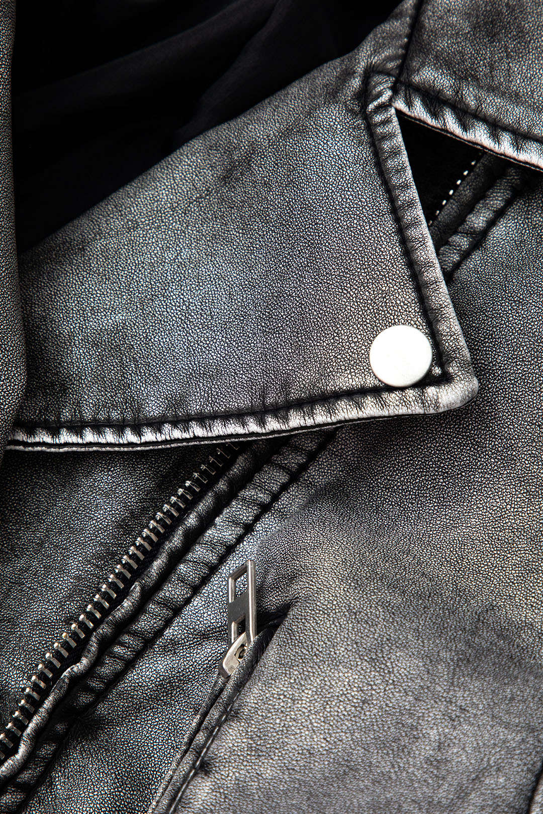 Distressed Faux Leather Zipper Belted Jacket for Y2K Fashion and Grunge Aesthetic Styles Distressed Faux Leather Zipper Belted Jacket for Y2K Fashion and Grunge Aesthetic Styles