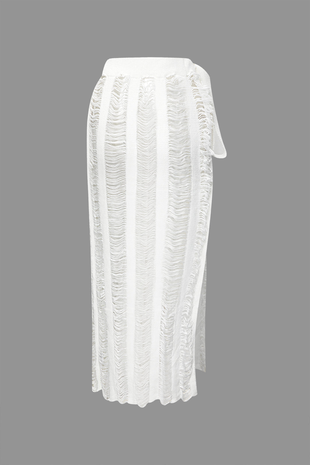 Distressed Knit Cami Top with Laddered Design & Split Maxi Skirt Set for Y2K Aesthetic Distressed Knit Cami Top with Laddered Design & Split Maxi Skirt Set for Y2K Aesthetic