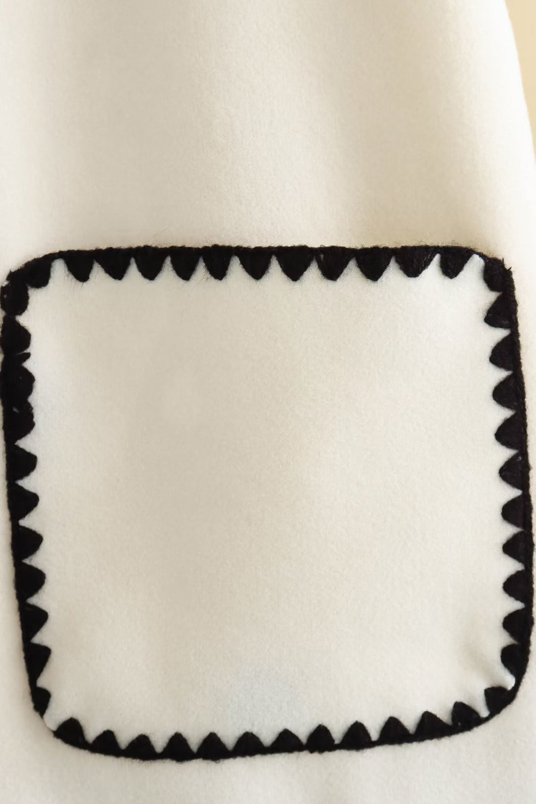 Embroidered Trim Button-Up Coat with Patch Pockets for Y2K and Coquette Aesthetic Embroidered Trim Button-Up Coat with Patch Pockets for Y2K and Coquette Aesthetic