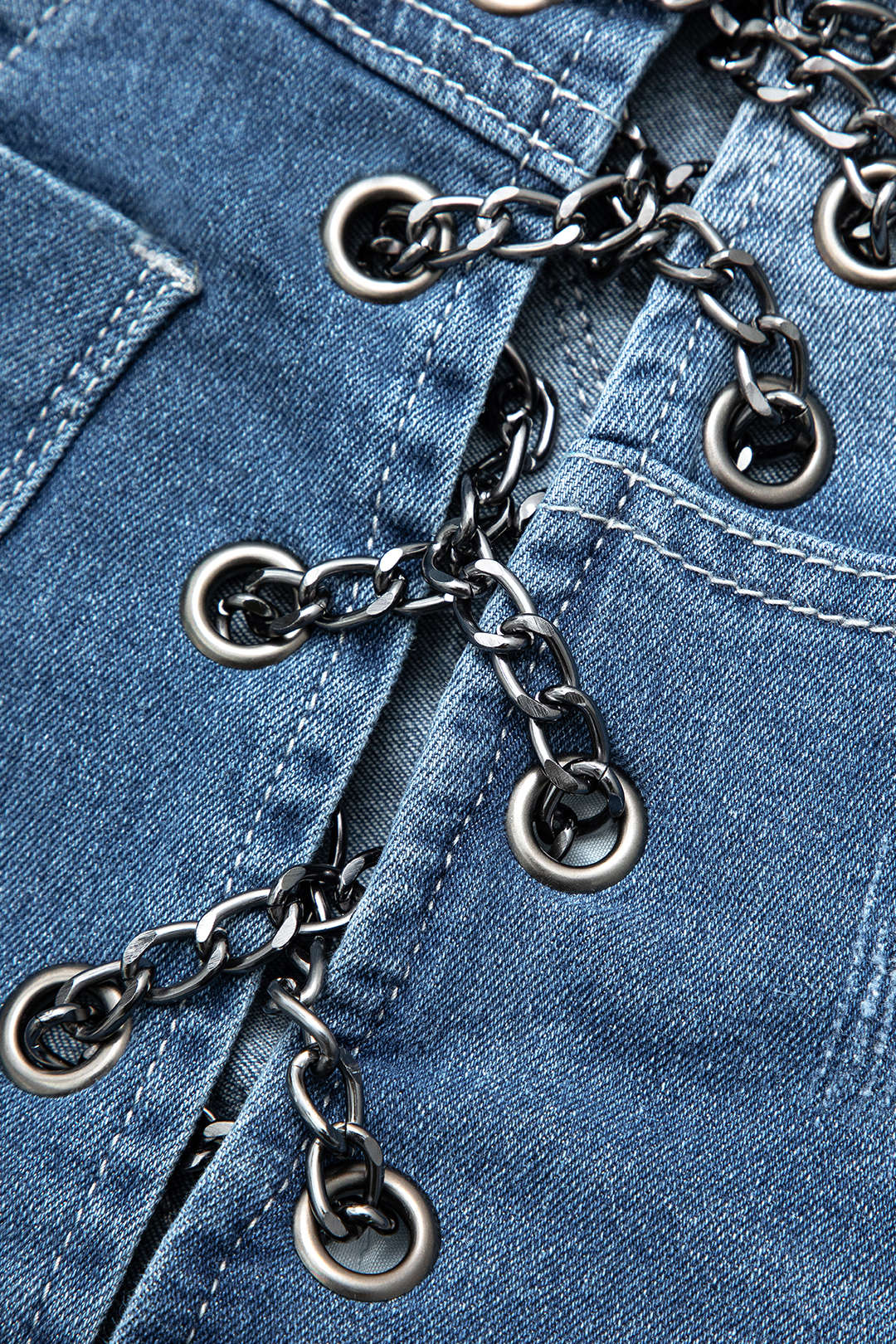 Faded Destroyed Denim Shorts with Chain Detail for Y2K Grunge Aesthetic Outfits Faded Destroyed Denim Shorts with Chain Detail for Y2K Grunge Aesthetic Outfits