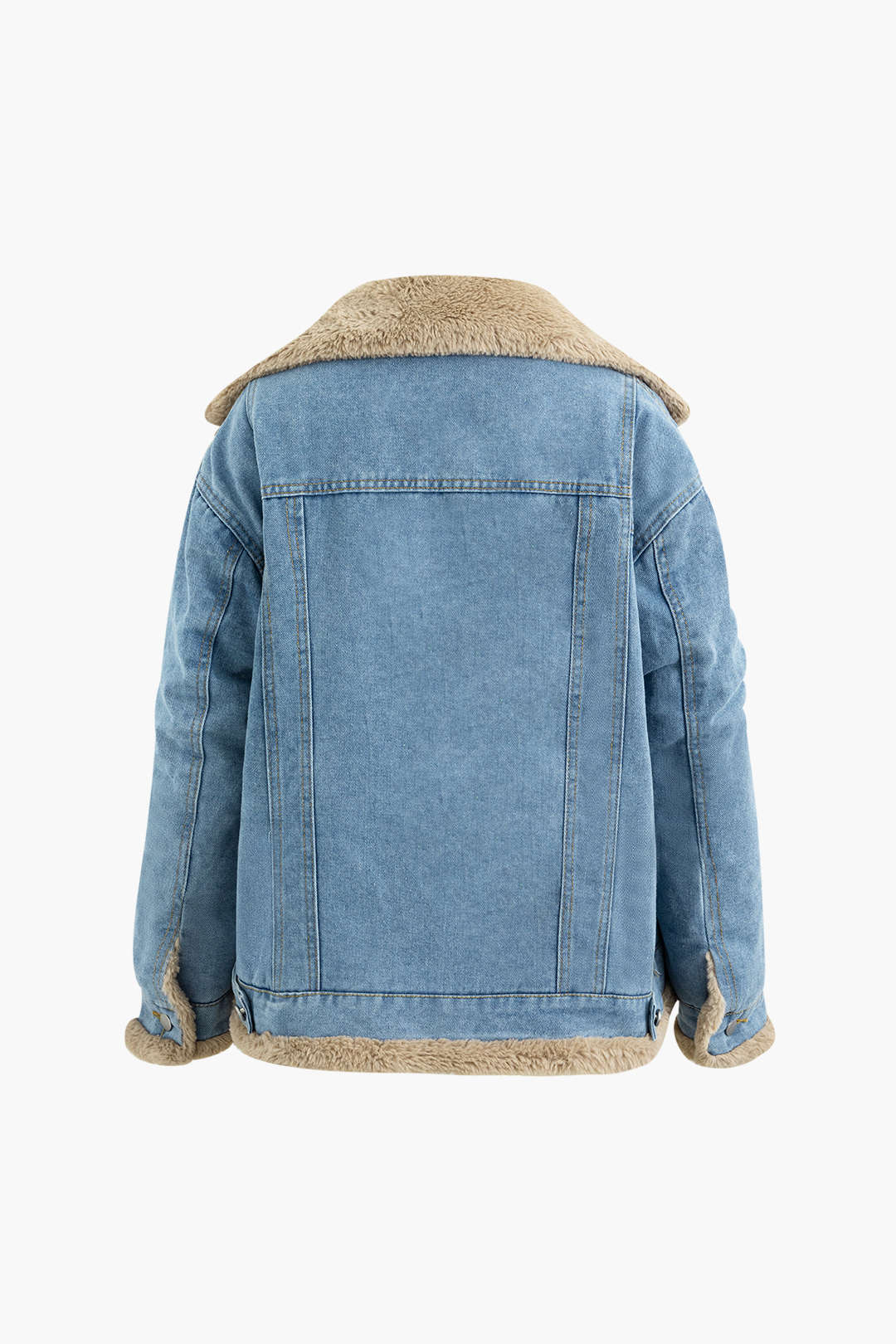 Faux Fur Pocket Notched Lapel Denim Jacket - Y2K Aesthetic Outerwear for Trendy Looks Faux Fur Pocket Notched Lapel Denim Jacket - Y2K Aesthetic Outerwear for Trendy Looks