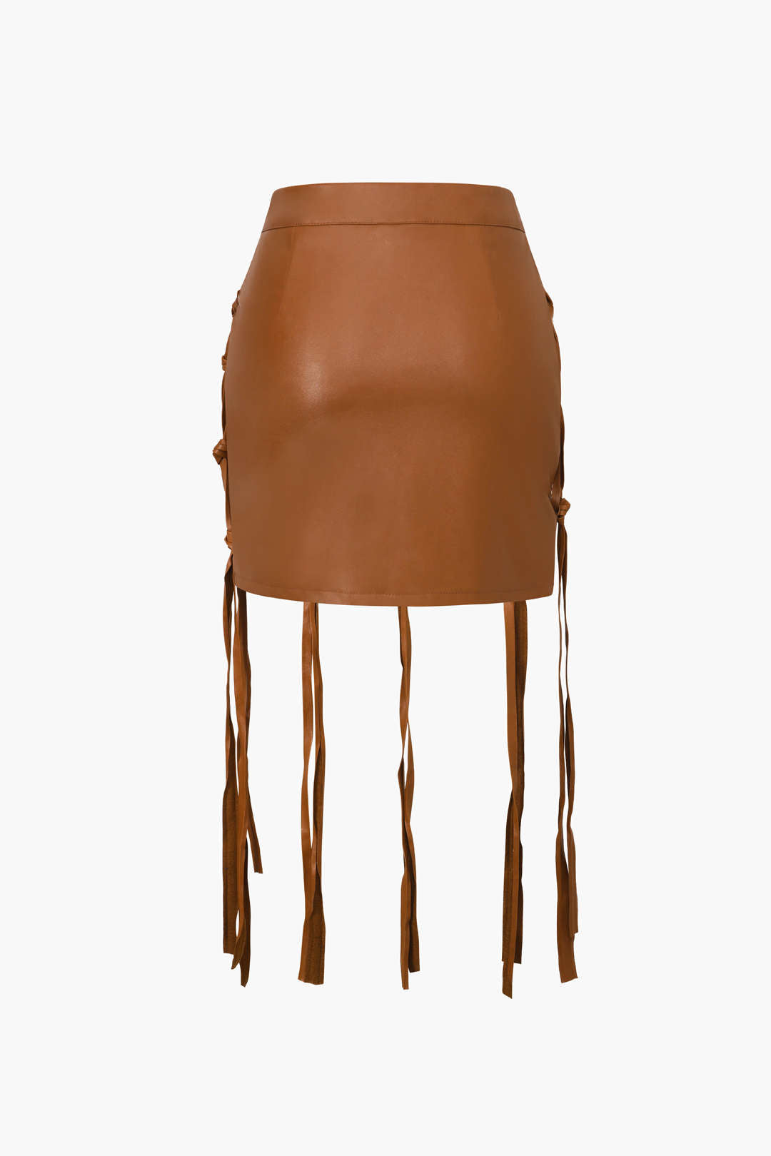 Faux Leather Braided Fringe Mini Skirt for Y2K Aesthetic and Grunge Style Outfits Faux Leather Braided Fringe Mini Skirt for Y2K Aesthetic and Grunge Style Outfits
