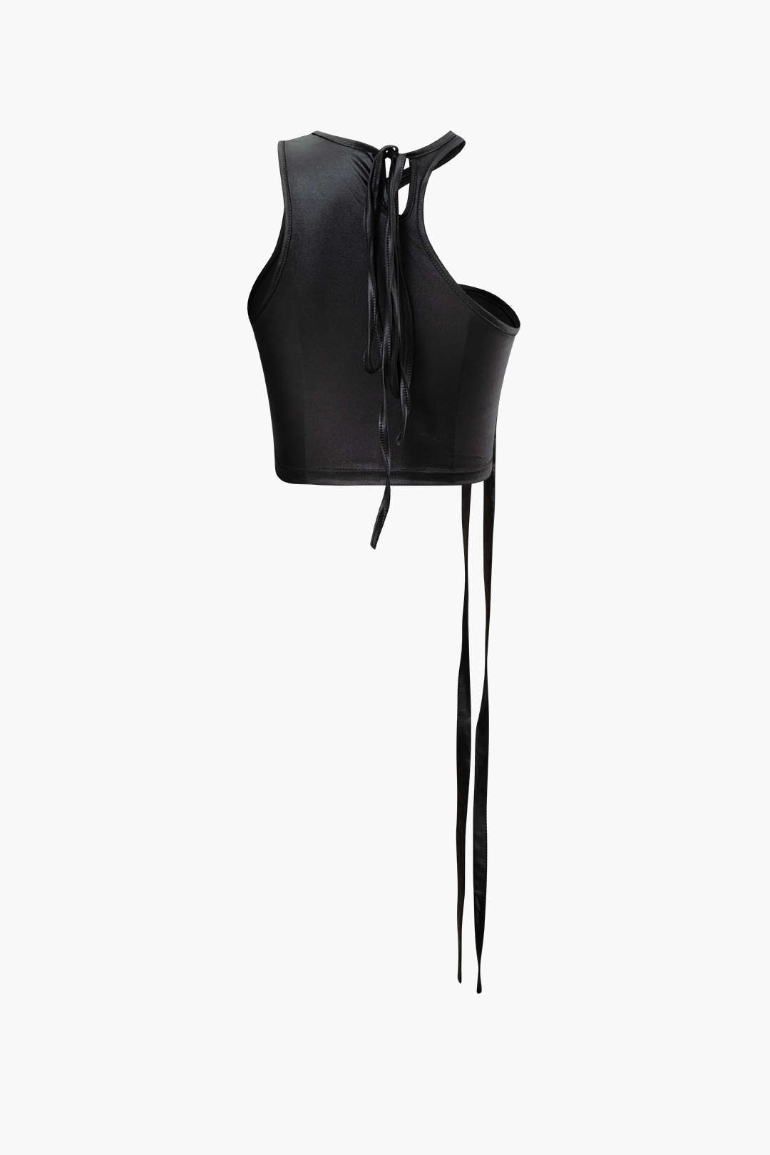 Faux Leather One Shoulder Tank Top with Fringe Skinny Pants Set for Y2K Aesthetic Outfits Faux Leather One Shoulder Tank Top with Fringe Skinny Pants Set for Y2K Aesthetic Outfits