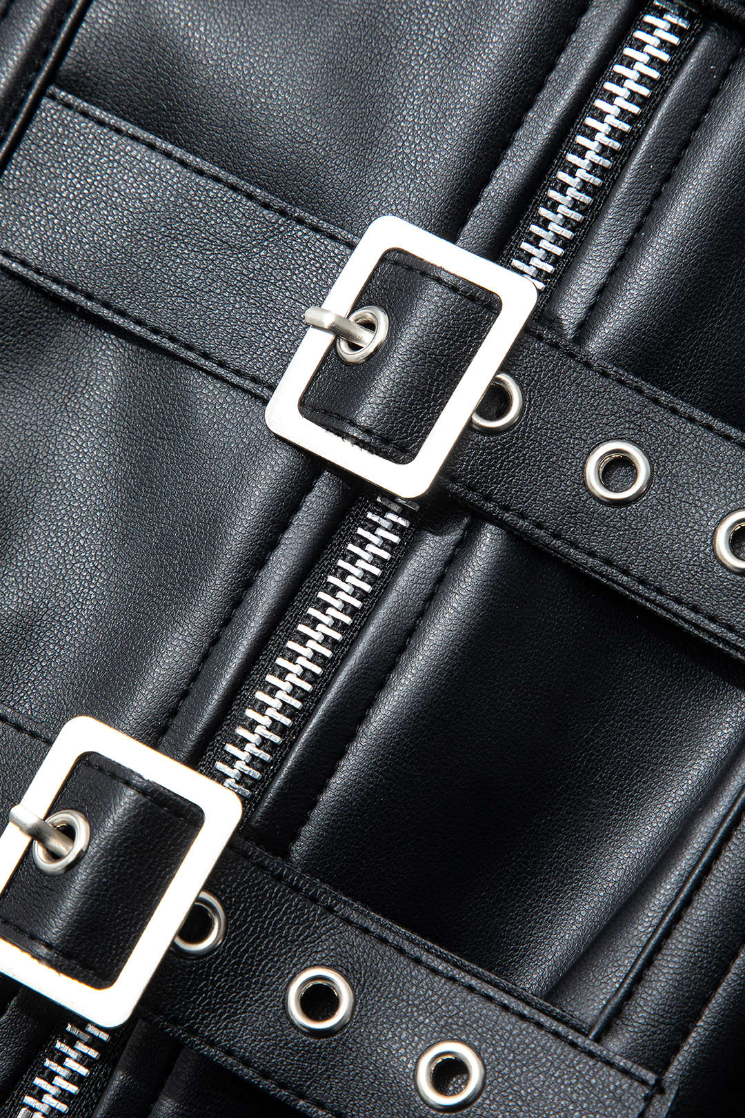 Faux Leather Square Neck Buckle Tank Top - Y2K Aesthetic Cute Top for Stylish Outfits Faux Leather Square Neck Buckle Tank Top - Y2K Aesthetic Cute Top for Stylish Outfits