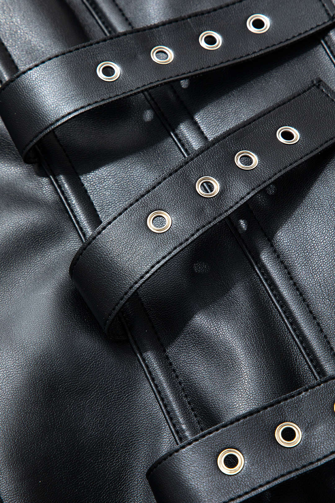 Faux Leather Square Neck Buckle Tank Top - Y2K Aesthetic Cute Top for Stylish Outfits Faux Leather Square Neck Buckle Tank Top - Y2K Aesthetic Cute Top for Stylish Outfits