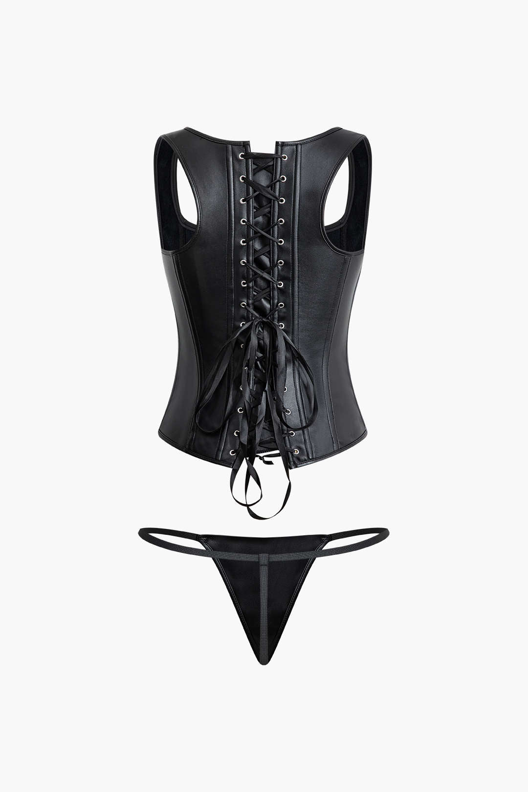 Faux Leather Square Neck Buckle Tank Top - Y2K Aesthetic Cute Top for Stylish Outfits Faux Leather Square Neck Buckle Tank Top - Y2K Aesthetic Cute Top for Stylish Outfits