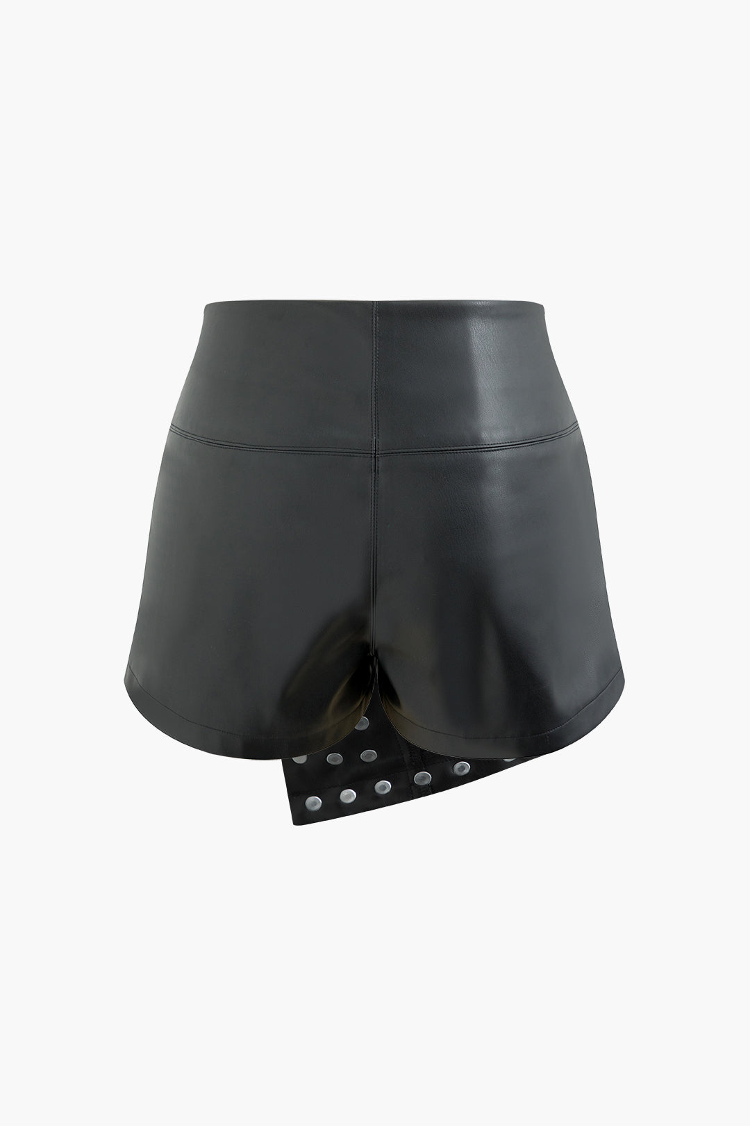 Faux Leather Studded Decor Shorts for Y2K Aesthetic and Grunge Style Outfits Faux Leather Studded Decor Shorts for Y2K Aesthetic and Grunge Style Outfits