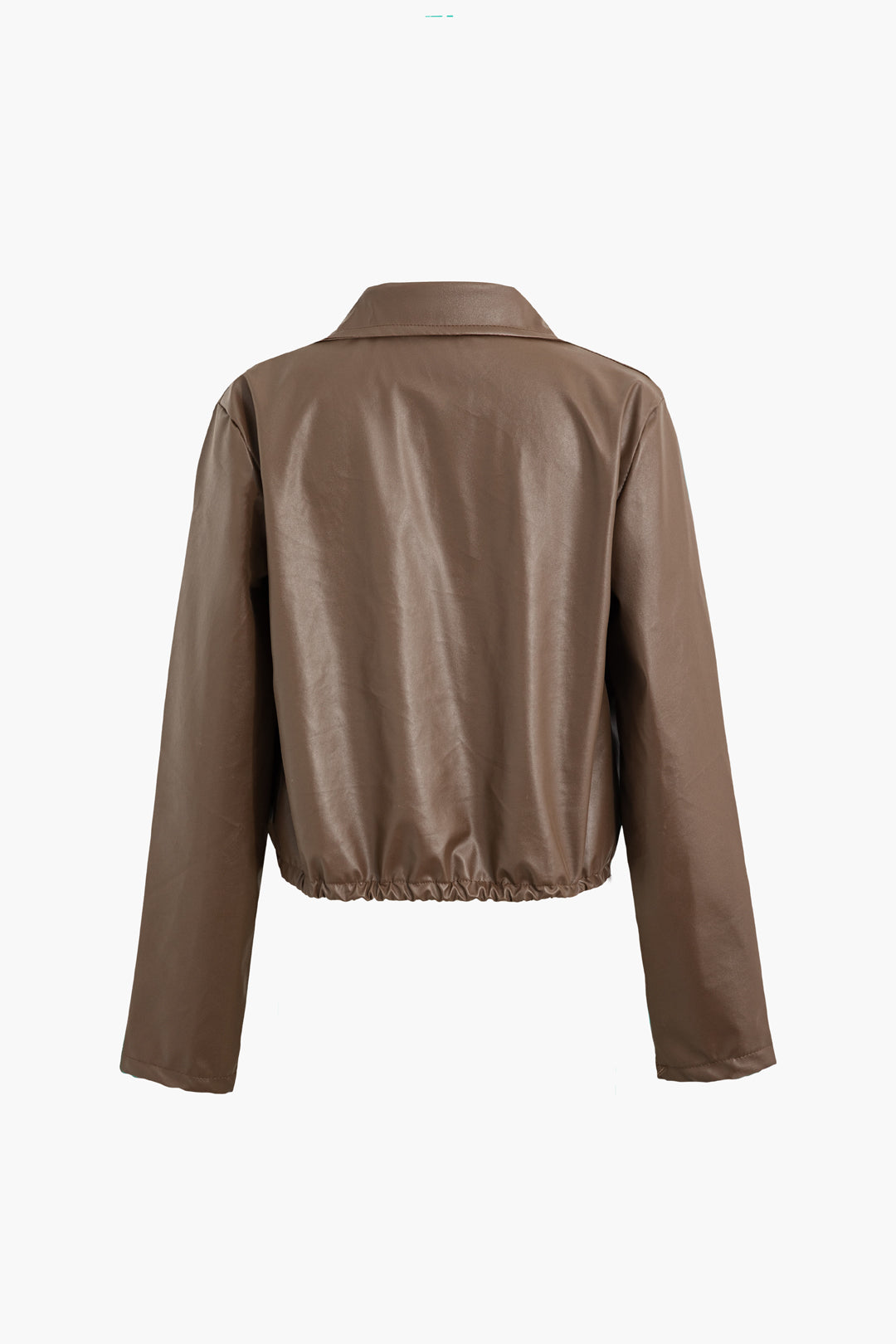 Faux Leather Tie Button-Up Flap Pocket Jacket & Elastic Pants Set for Y2K Aesthetic Style Faux Leather Tie Button-Up Flap Pocket Jacket & Elastic Pants Set for Y2K Aesthetic Style