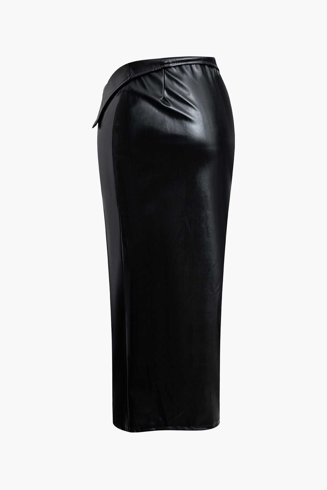 Faux Leather Tube Top & Asymmetrical Zipper Slit Midi Skirt Set for Y2K Aesthetic Outfits Faux Leather Tube Top & Asymmetrical Zipper Slit Midi Skirt Set for Y2K Aesthetic Outfits