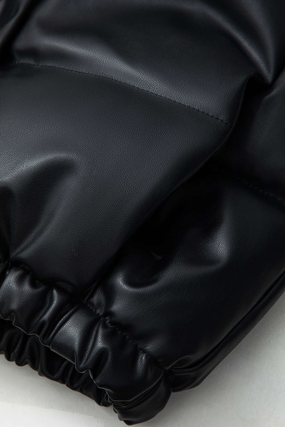 Faux Leather Y2K Aesthetic Stand Collar Puffer Vest for Trendy Layering Faux Leather Y2K Aesthetic Stand Collar Puffer Vest for Trendy Layering