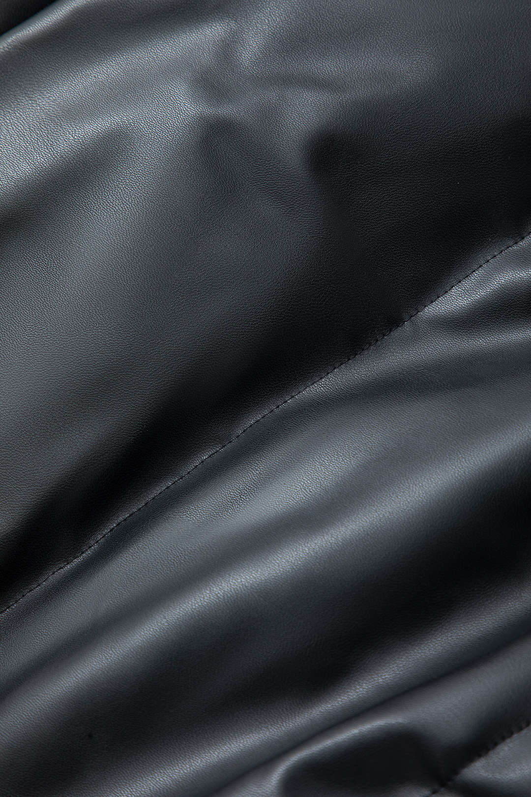 Faux Leather Y2K Aesthetic Stand Collar Puffer Vest for Trendy Layering Faux Leather Y2K Aesthetic Stand Collar Puffer Vest for Trendy Layering