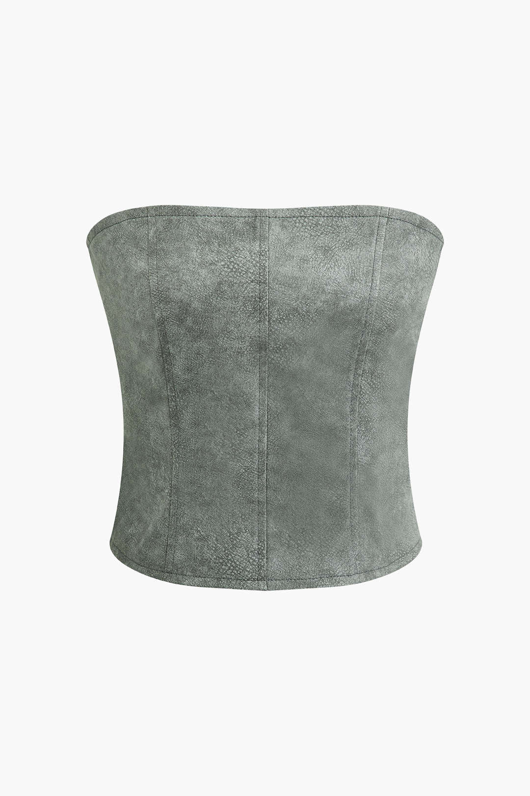 Faux Leather Zip-Up Tube Top and Split Skirt Set for Y2K Fashion and Coquette Aesthetic Faux Leather Zip-Up Tube Top and Split Skirt Set for Y2K Fashion and Coquette Aesthetic