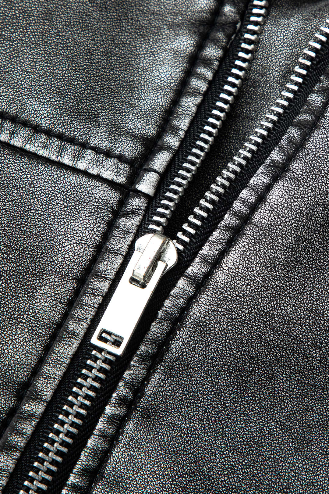 Faux Leather Zipper Belted Jacket with Notched Lapel for Y2K Grunge Aesthetic Style Faux Leather Zipper Belted Jacket with Notched Lapel for Y2K Grunge Aesthetic Style