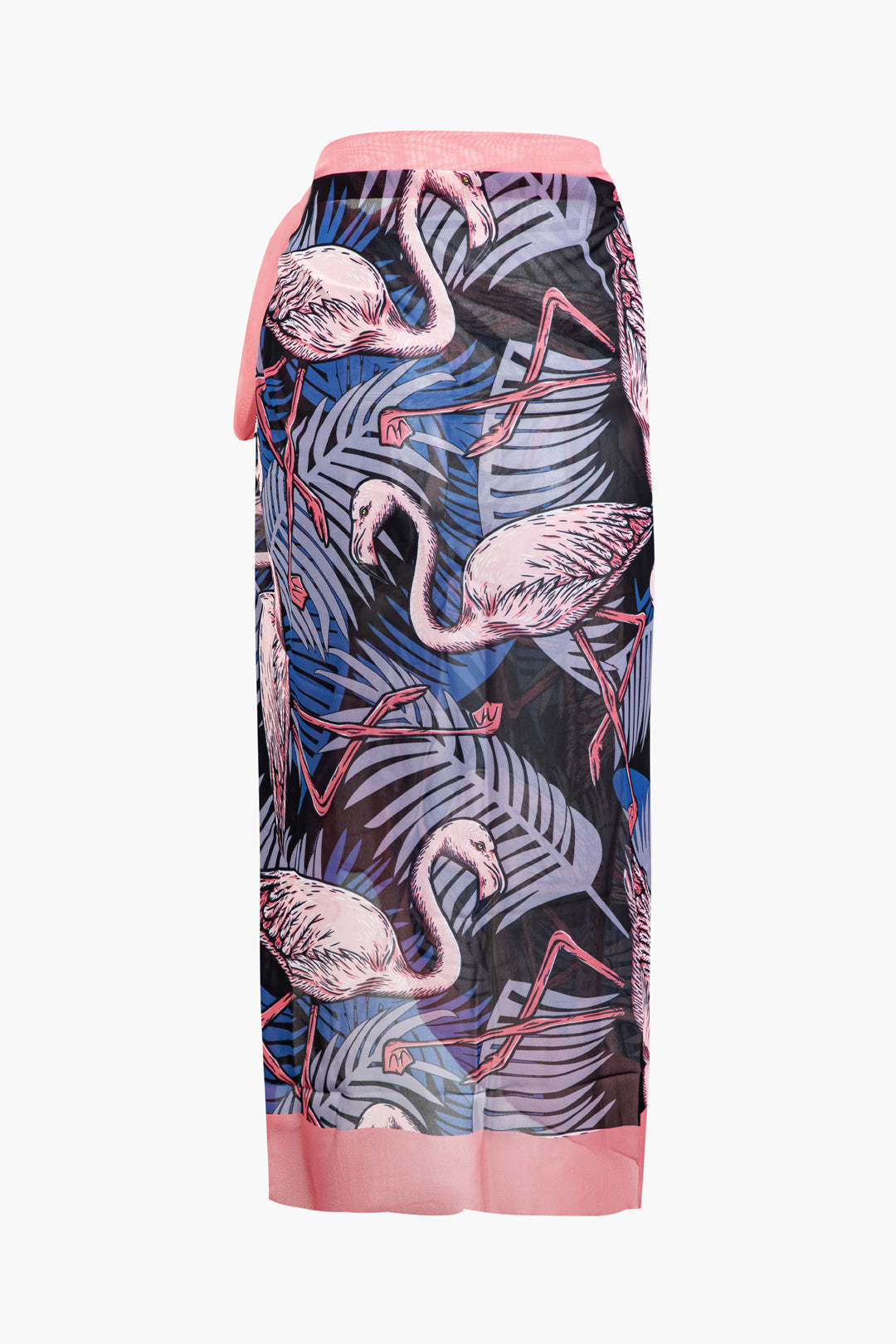 Flamingo Print Y2K Tie Swimsuit with Matching Knot Sarong Skirt Set for Trendy Aesthetic Flamingo Print Y2K Tie Swimsuit with Matching Knot Sarong Skirt Set for Trendy Aesthetic