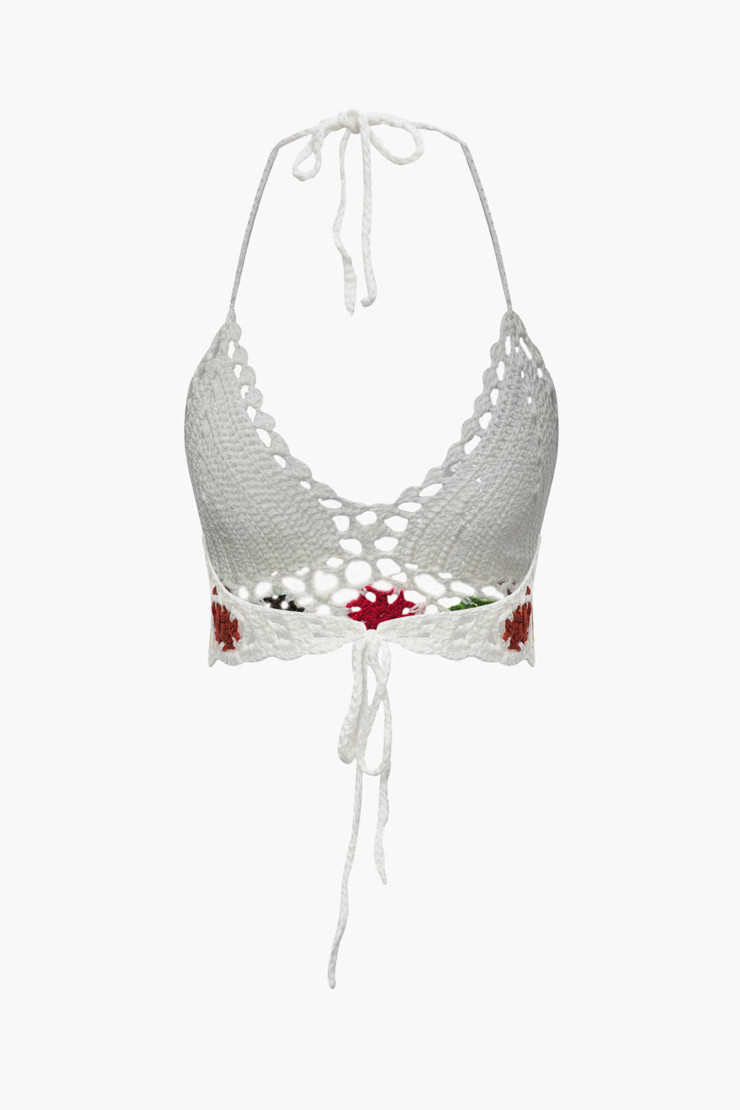 Floral Crochet Halter Cami Top with Asymmetrical Tassel Skirt Set for Y2K Aesthetic Outfits Floral Crochet Halter Cami Top with Asymmetrical Tassel Skirt Set for Y2K Aesthetic Outfits