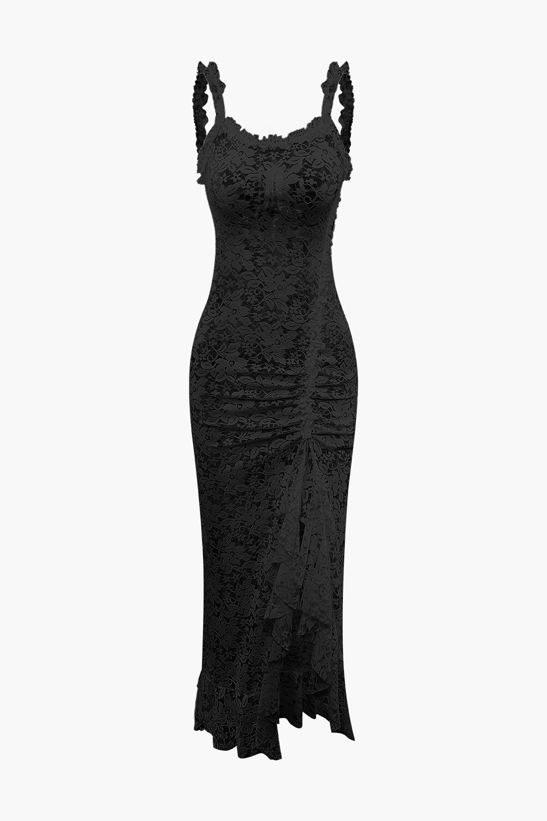 Floral Lace Tie Back Slit Maxi Dress - Y2K Aesthetic Boho Style for Effortless Elegance Floral Lace Tie Back Slit Maxi Dress - Y2K Aesthetic Boho Style for Effortless Elegance