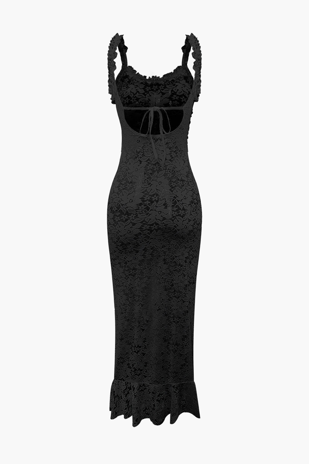 Floral Lace Tie Back Slit Maxi Dress - Y2K Aesthetic Boho Style for Effortless Elegance Floral Lace Tie Back Slit Maxi Dress - Y2K Aesthetic Boho Style for Effortless Elegance