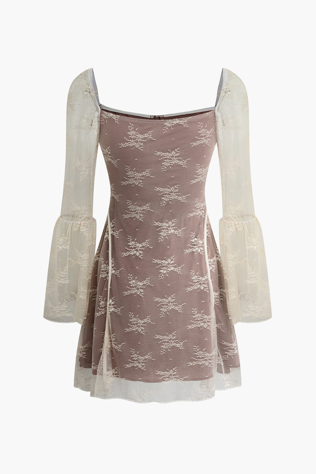 Floral Lace Tie Mini Dress - Y2K Aesthetic Cute Dress for Coquette and Grunge Styles Floral Lace Tie Mini Dress - Y2K Aesthetic Cute Dress for Coquette and Grunge Styles