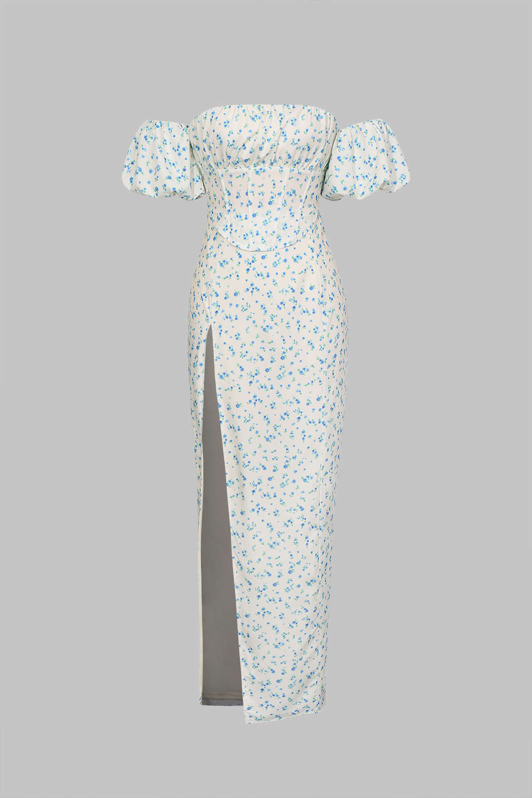 Floral Off-The-Shoulder Slit Midi Dress for Y2K Aesthetic and Coquette Style Floral Off-The-Shoulder Slit Midi Dress for Y2K Aesthetic and Coquette Style