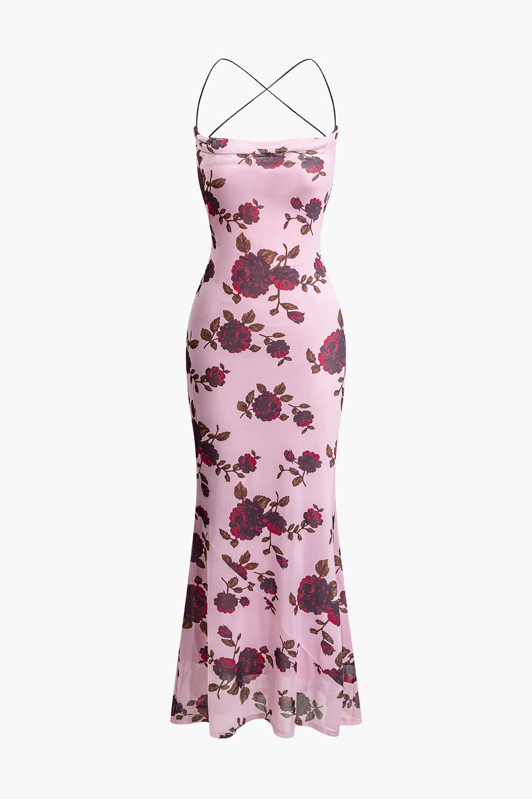 Floral Print Backless Maxi Dress with Tie Detail - Y2K Aesthetic Summer Fashion Floral Print Backless Maxi Dress with Tie Detail - Y2K Aesthetic Summer Fashion