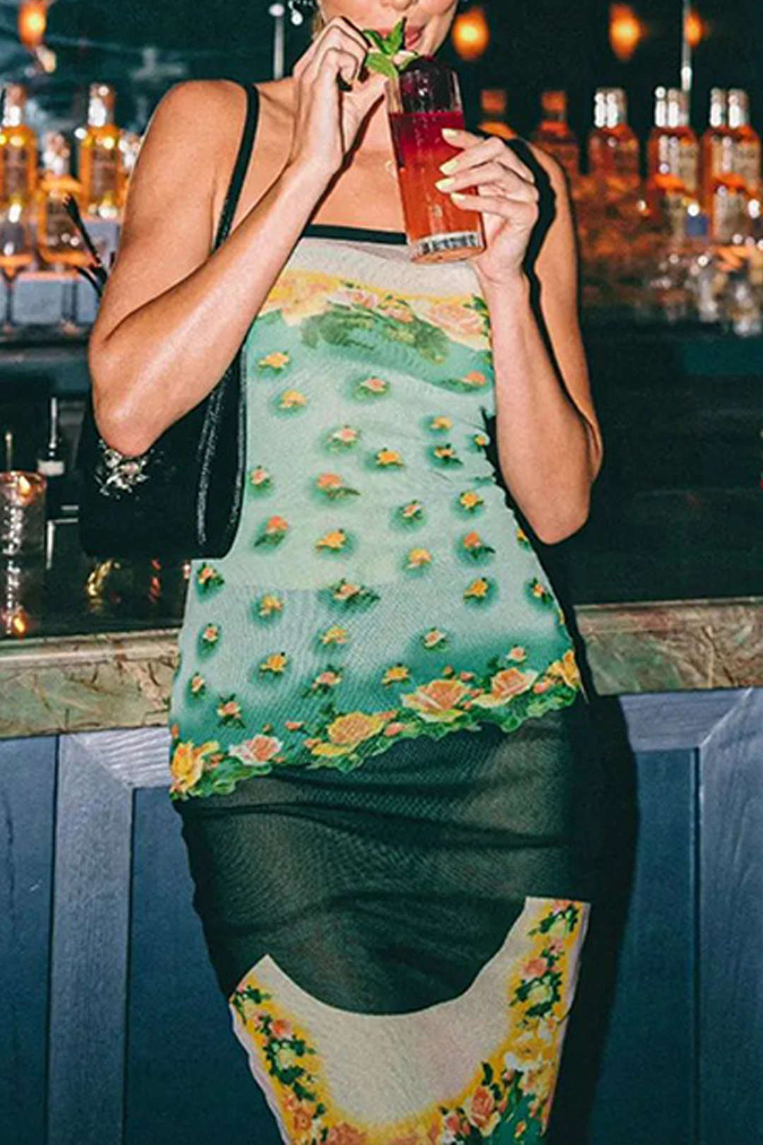 Floral Print Mesh Strapless Maxi Dress - Y2K Aesthetic Summer Vibes for Effortless Style Floral Print Mesh Strapless Maxi Dress - Y2K Aesthetic Summer Vibes for Effortless Style