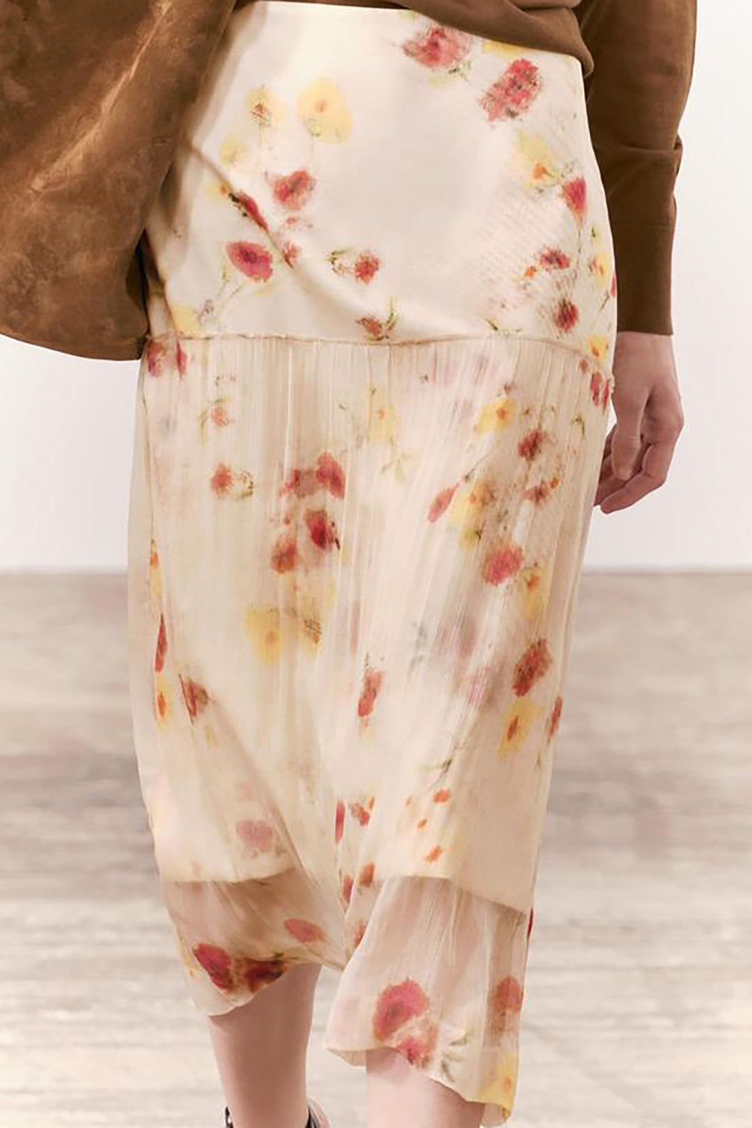 Floral Print Midi Skirt in Y2K Aesthetic - Perfect for Coquette and Cottagecore Styles