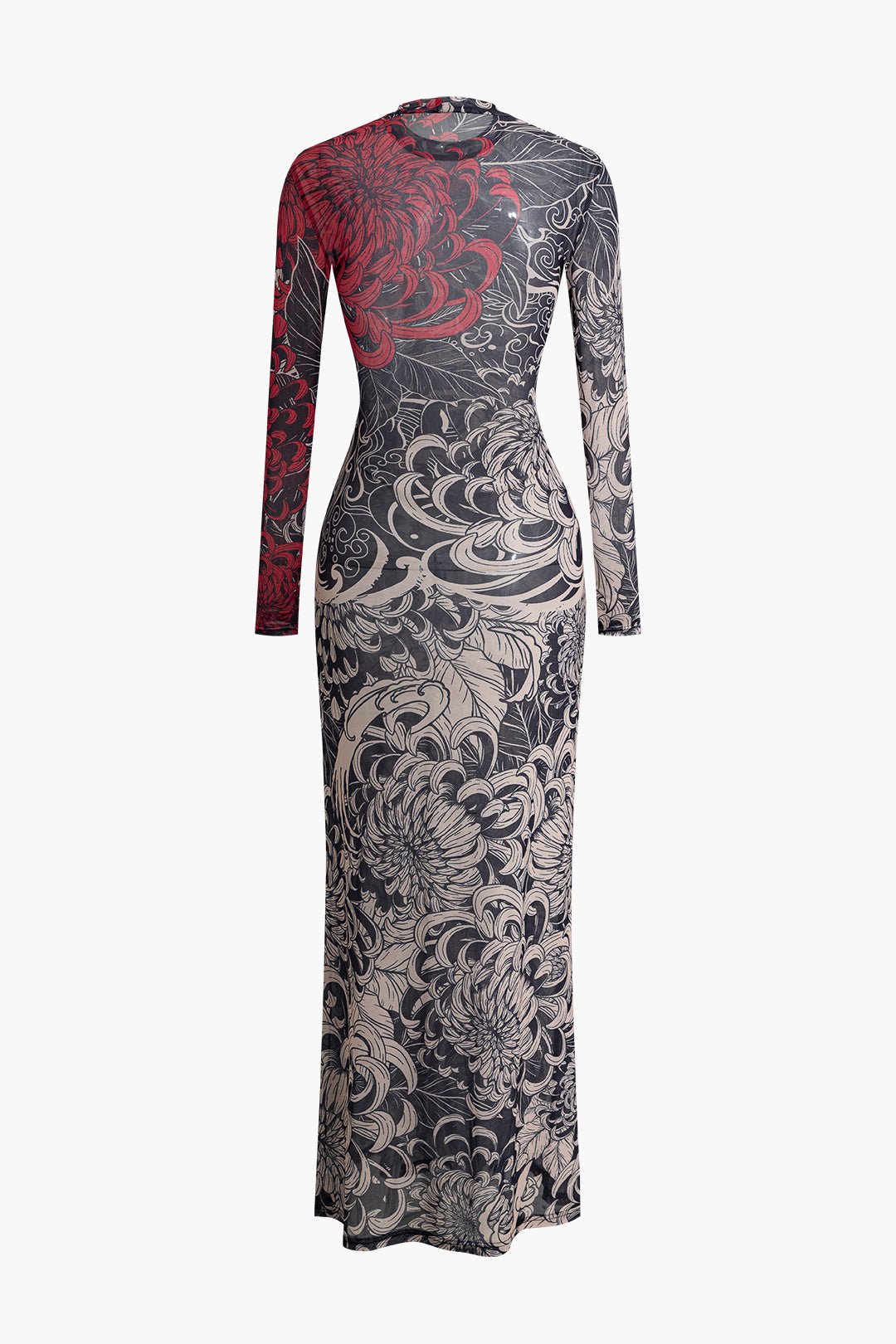 Floral Print Mock Neck Maxi Dress - Y2K Aesthetic Boho Style for Effortless Elegance Floral Print Mock Neck Maxi Dress - Y2K Aesthetic Boho Style for Effortless Elegance