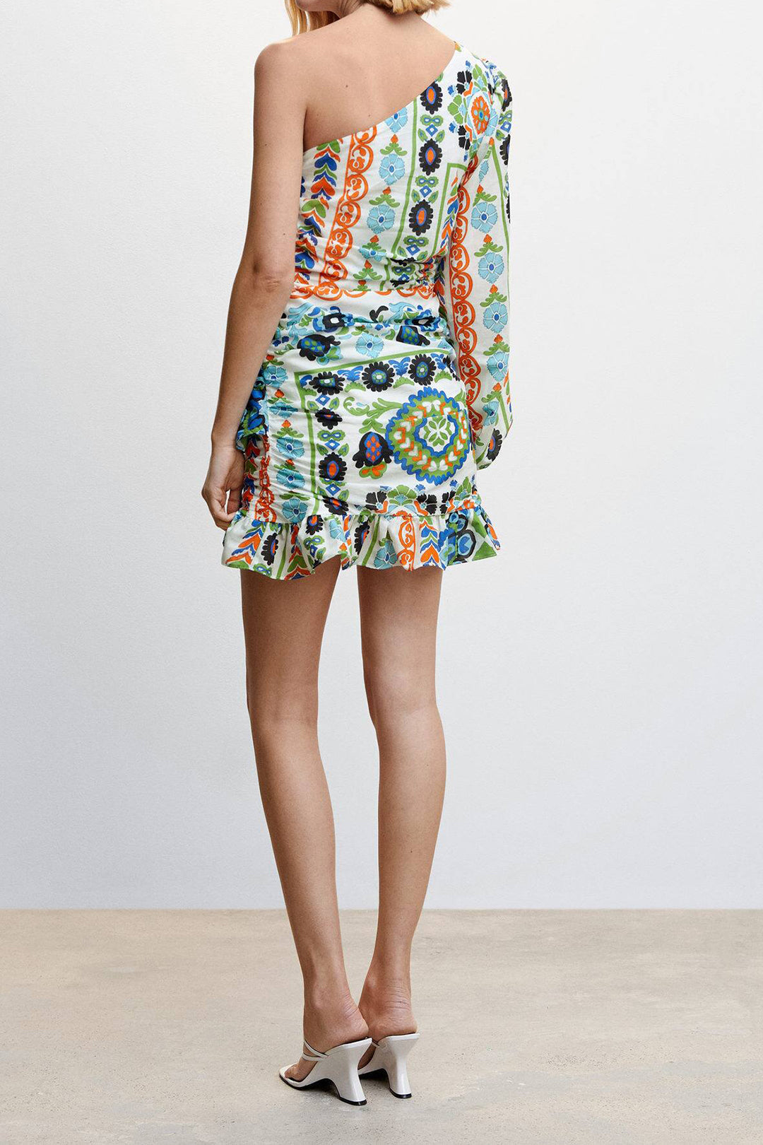 Floral Print One Shoulder Ruffle Hem Mini Dress - Y2K Aesthetic Cute Summer Outfit Floral Print One Shoulder Ruffle Hem Mini Dress - Y2K Aesthetic Cute Summer Outfit