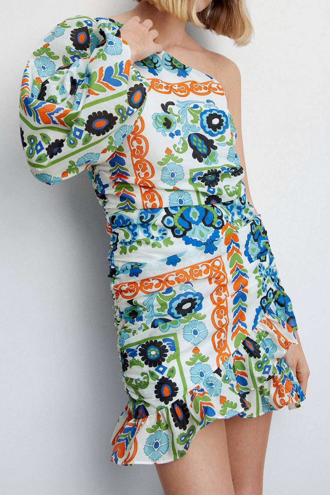 Floral Print One Shoulder Ruffle Hem Mini Dress - Y2K Aesthetic Cute Summer Outfit Floral Print One Shoulder Ruffle Hem Mini Dress - Y2K Aesthetic Cute Summer Outfit