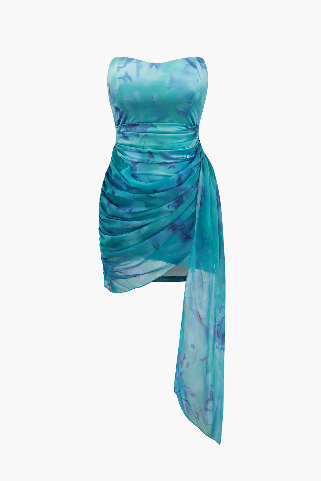 Floral Print Ruched Strapless Mini Dress for Y2K Aesthetic and Coquette Style Floral Print Ruched Strapless Mini Dress for Y2K Aesthetic and Coquette Style