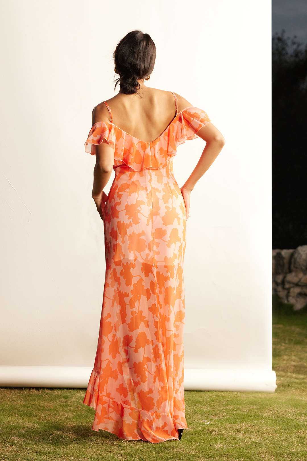 Floral Print Ruffle V-Neck Cami Maxi Dress for Y2K Aesthetic and Coquette Style Floral Print Ruffle V-Neck Cami Maxi Dress for Y2K Aesthetic and Coquette Style