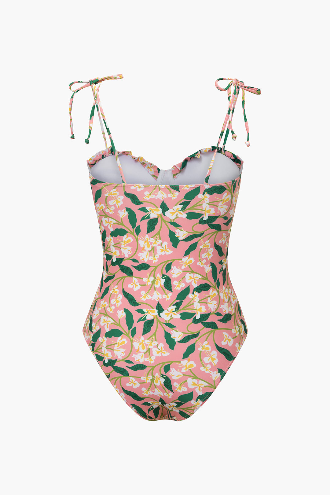Floral Print Tie Strap One-Piece Swimsuit with Knot Sarong Skirt Set for Y2K Aesthetic Floral Print Tie Strap One-Piece Swimsuit with Knot Sarong Skirt Set for Y2K Aesthetic