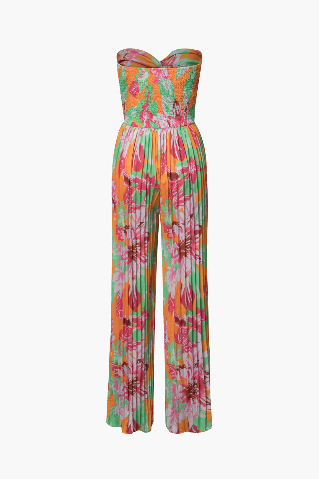 Floral Print Twist Front Pleated Jumpsuit - Y2K Aesthetic Cute Outfit for Stylish Women