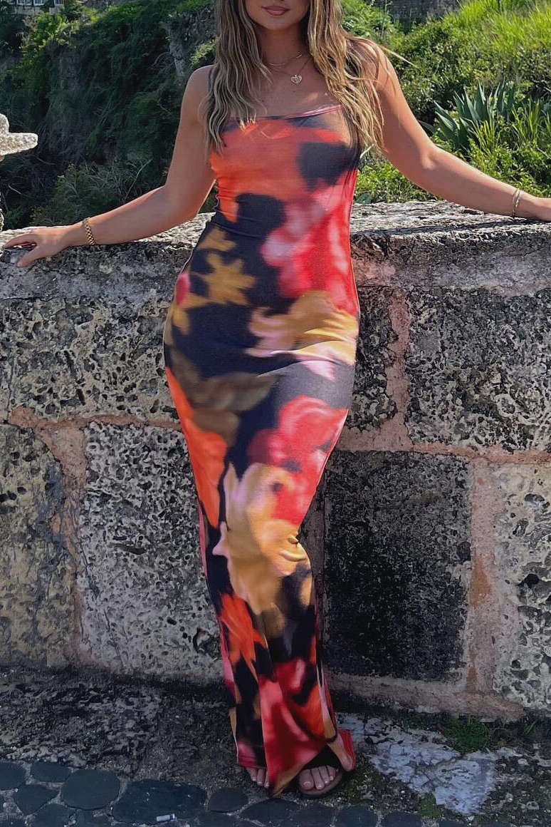 Floral Print Y2K Aesthetic Slip Maxi Dress for Effortless Coquette Style Floral Print Y2K Aesthetic Slip Maxi Dress for Effortless Coquette Style