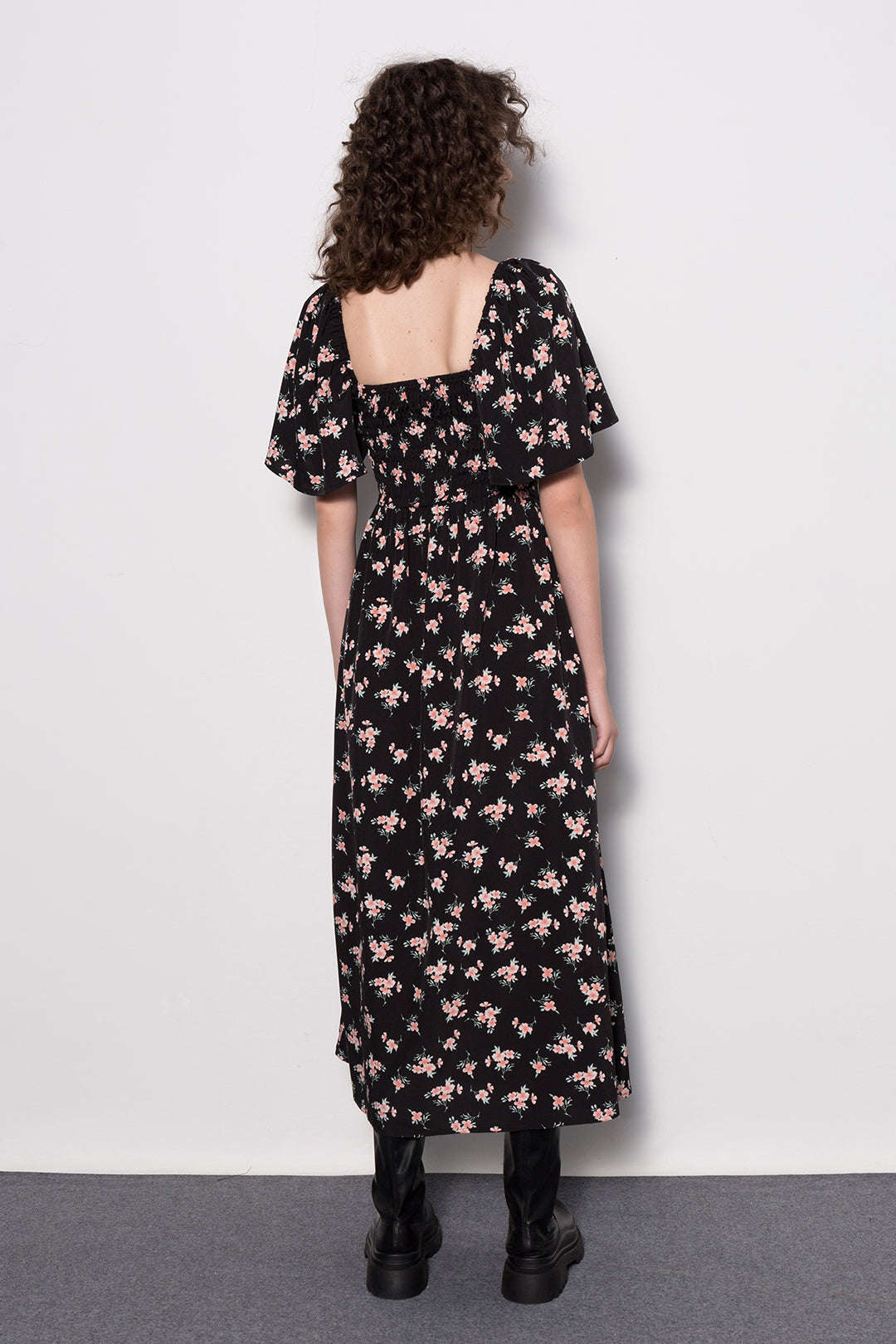 Floral Tie Front Midi Dress - Y2K Aesthetic Cute Dress for Coquette and Grunge Styles Floral Tie Front Midi Dress - Y2K Aesthetic Cute Dress for Coquette and Grunge Styles