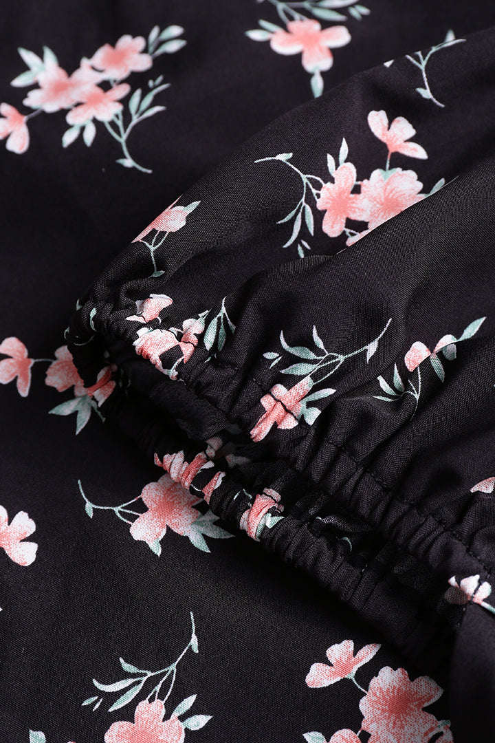 Floral Tie Front Midi Dress - Y2K Aesthetic Cute Dress for Coquette and Grunge Styles Floral Tie Front Midi Dress - Y2K Aesthetic Cute Dress for Coquette and Grunge Styles