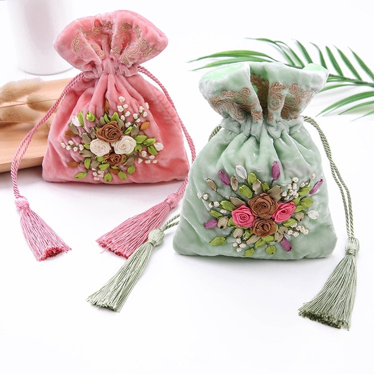 Flower Embroidered Drawstring Sachet - Y2K Aesthetic Home Decor & Cute Gift Idea Flower Embroidered Drawstring Sachet - Y2K Aesthetic Home Decor & Cute Gift Idea