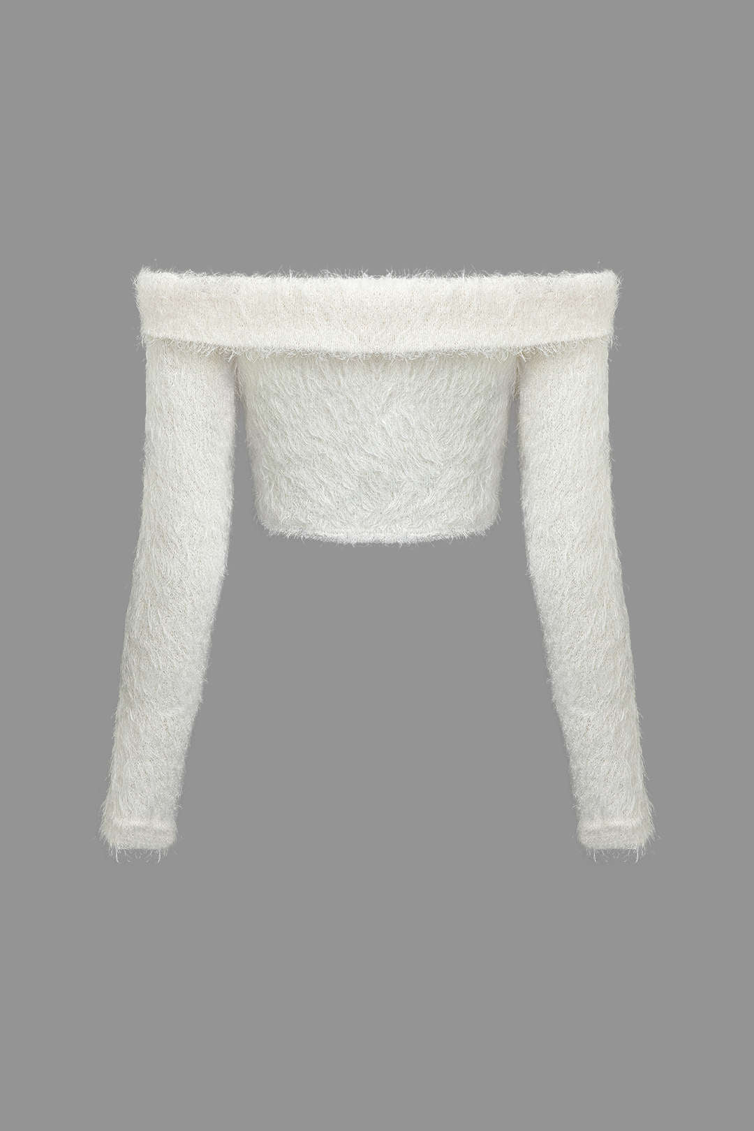 Fluffy Solid Off-The-Shoulder Crop Top & Mini Skirt Set for Y2K Aesthetic Outfits Fluffy Solid Off-The-Shoulder Crop Top & Mini Skirt Set for Y2K Aesthetic Outfits