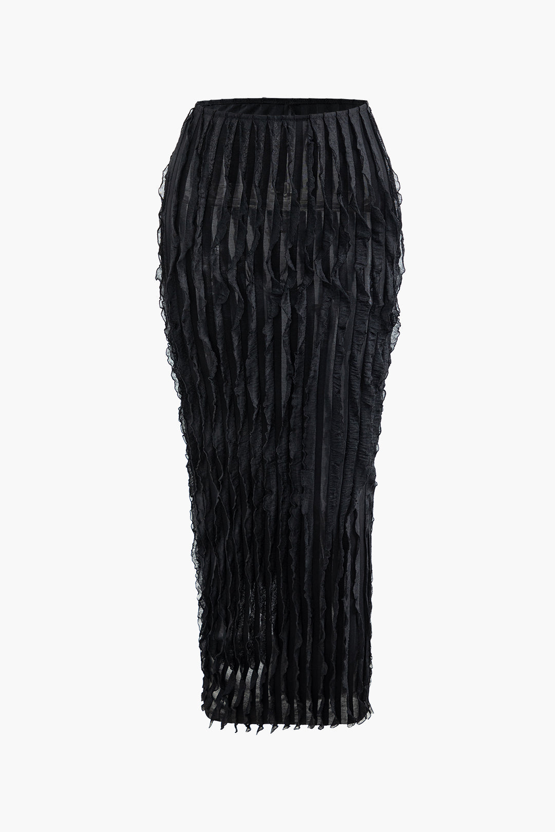 Frill Detail Tie Back Crop Top & Maxi Skirt Set - Y2K Aesthetic Coquette Outfit Frill Detail Tie Back Crop Top & Maxi Skirt Set - Y2K Aesthetic Coquette Outfit