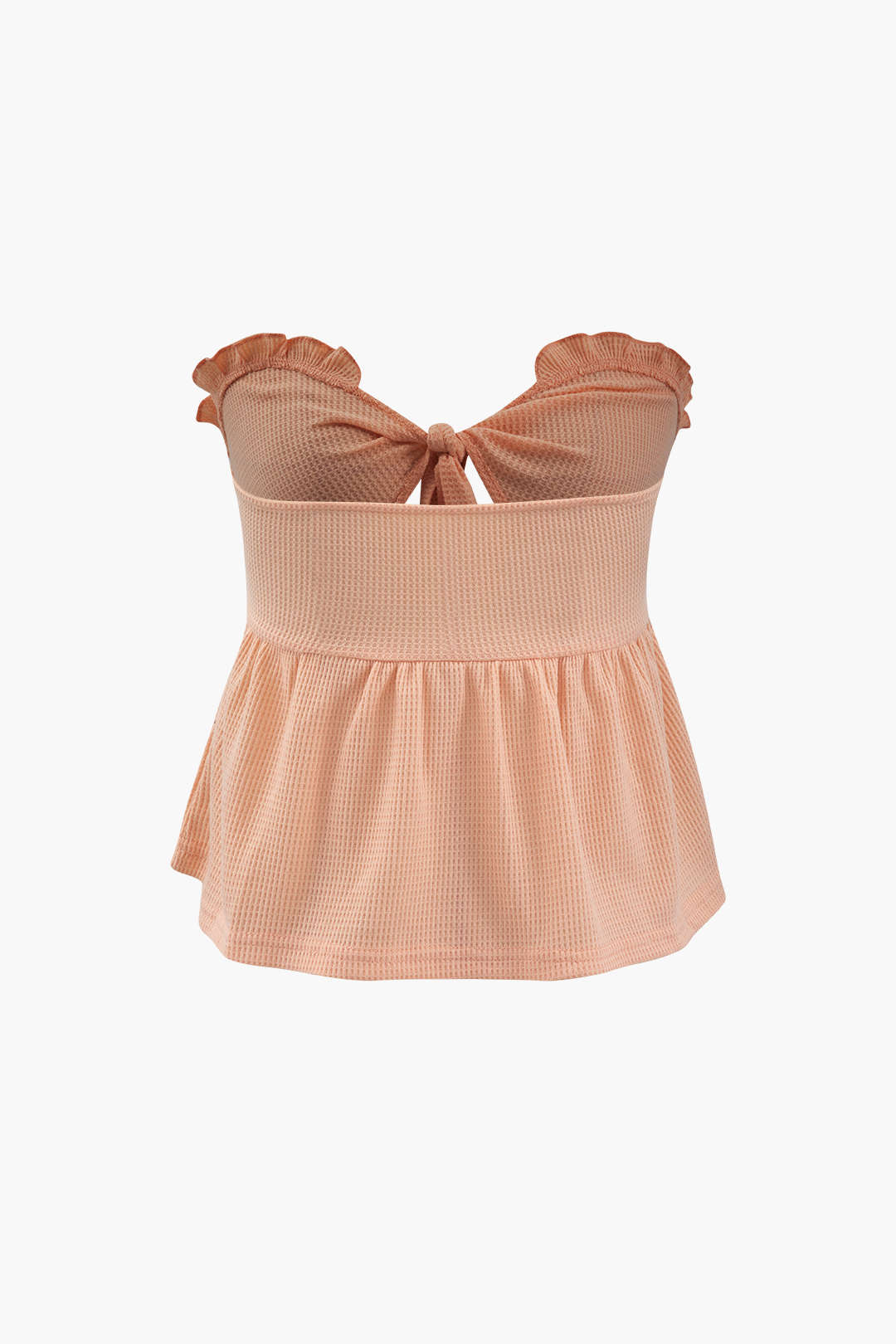 Frill Trim Knot Front Tube Top - Y2K Aesthetic Cute Crop Top for Stylish Outfits