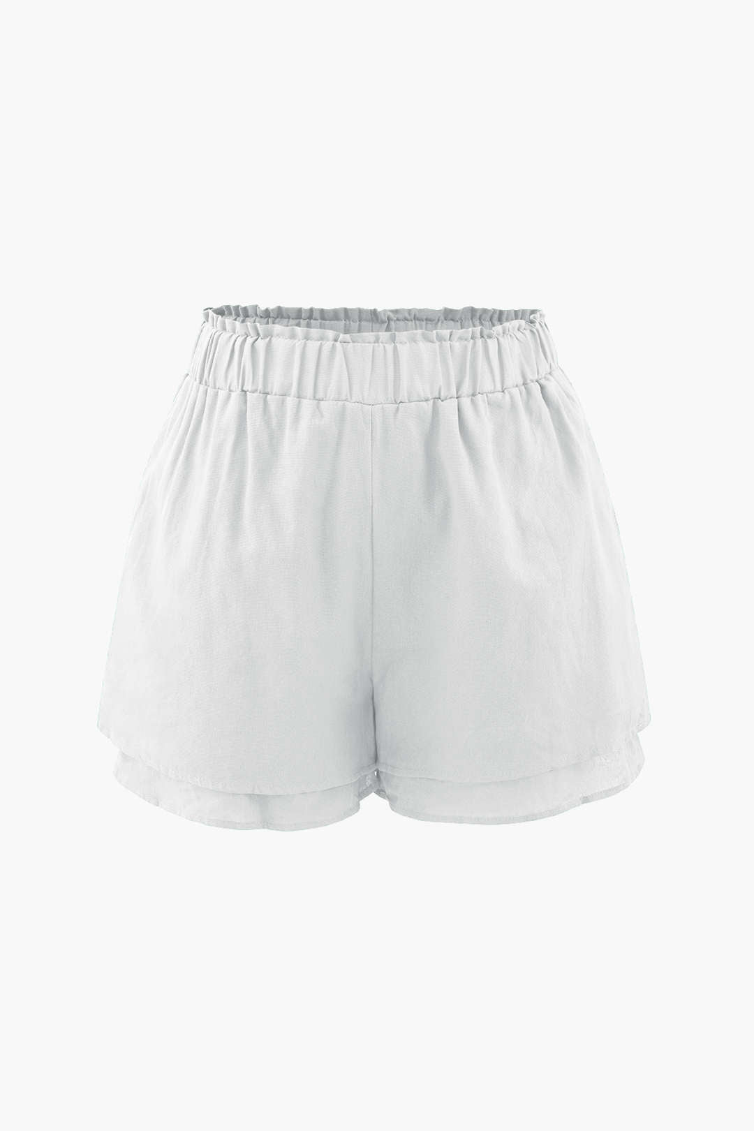 Frill Waist Shorts Set with Chest Pocket - Y2K Aesthetic Cute Outfit for Stylish Looks Frill Waist Shorts Set with Chest Pocket - Y2K Aesthetic Cute Outfit for Stylish Looks