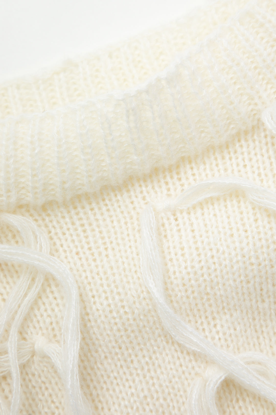 Fringe Detail Round Neck Long Sleeve Knit Top - Y2K Aesthetic Cute Top for Stylish Outfits Fringe Detail Round Neck Long Sleeve Knit Top - Y2K Aesthetic Cute Top for Stylish Outfits