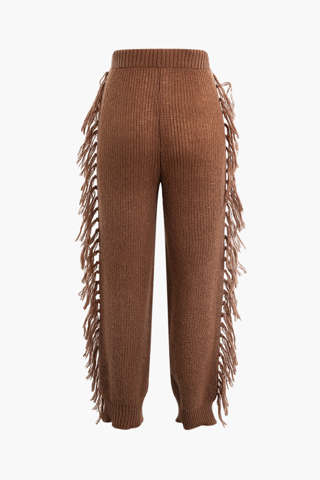 Fringe Detail Turtleneck Sweater & High Waist Knit Pants Set for Y2K Aesthetic Outfits Fringe Detail Turtleneck Sweater & High Waist Knit Pants Set for Y2K Aesthetic Outfits