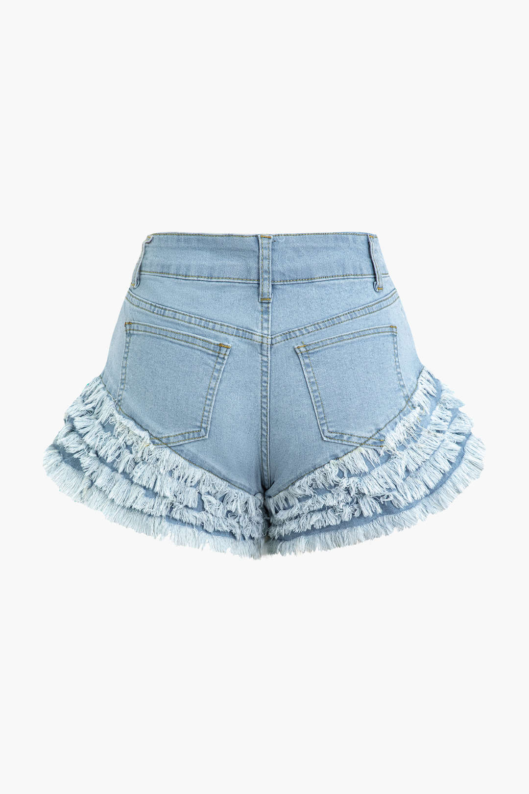 Fringe Hem Denim Shorts - Y2K Style Grunge Aesthetic for Trendy Summer Outfits Fringe Hem Denim Shorts - Y2K Style Grunge Aesthetic for Trendy Summer Outfits