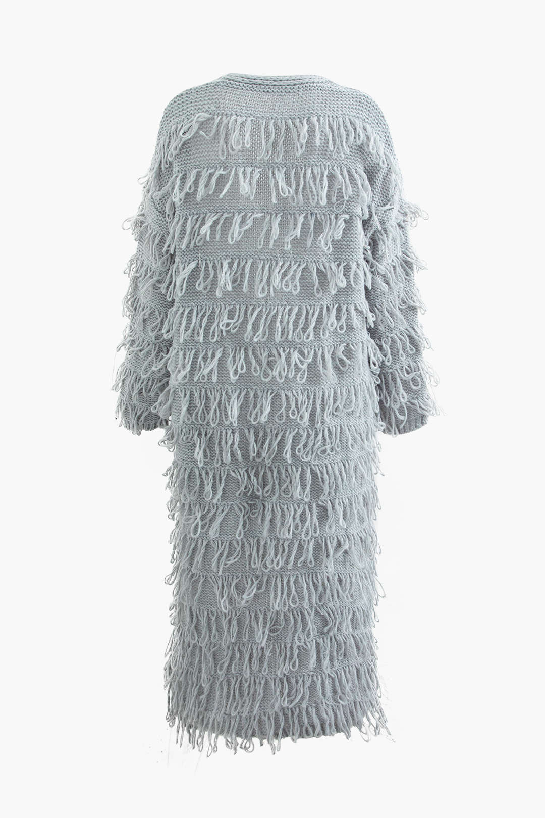 Fringe Long Sleeve Cardigan Sweater in Y2K Style for Cozy Aesthetic Outfits Fringe Long Sleeve Cardigan Sweater in Y2K Style for Cozy Aesthetic Outfits