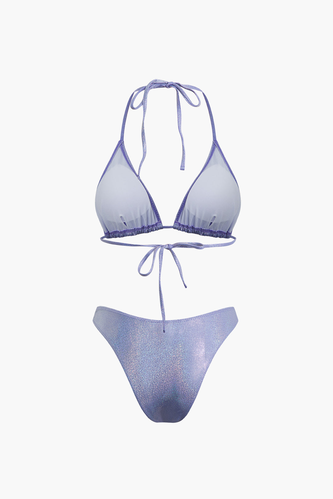 Glitter Halter Tie Bikini & Ruched Skirt 3pc Y2K Aesthetic Swimsuit Set for Trendy Looks Glitter Halter Tie Bikini & Ruched Skirt 3pc Y2K Aesthetic Swimsuit Set for Trendy Looks